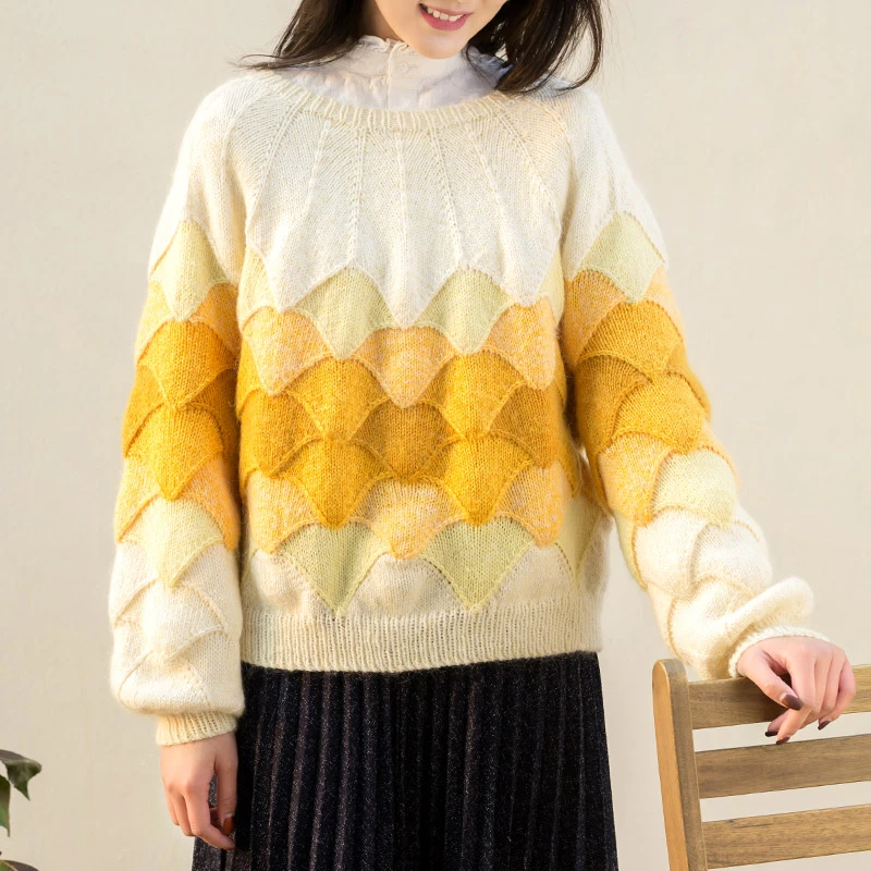 苏苏姐家银杏育克毛衣手工diy编织衣服毛线团材料包