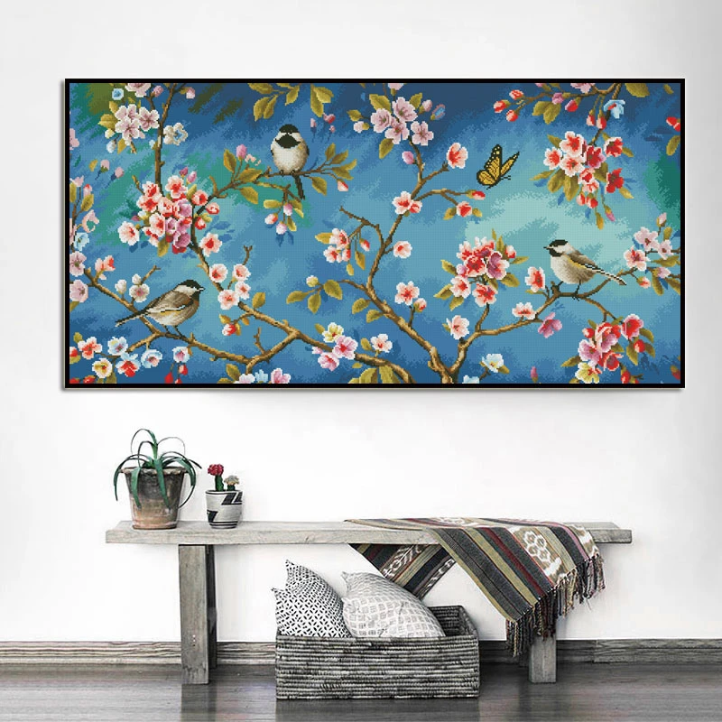 古色古香十字绣线绣2023客厅卧室新款手工全绣-无勾边