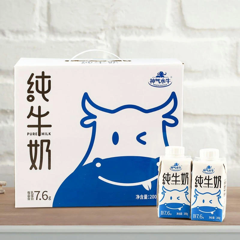 皇氏乳业神气水牛纯牛奶 200g*10盒早餐奶