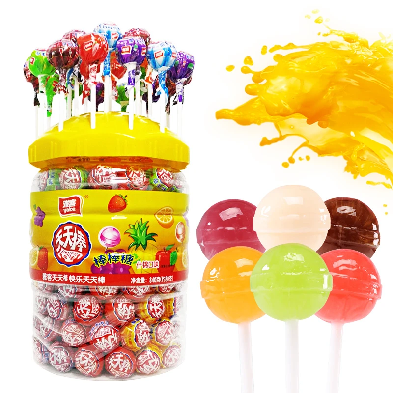 雅客天天棒棒糖840g/1罐新鲜解馋办公室零食糖果