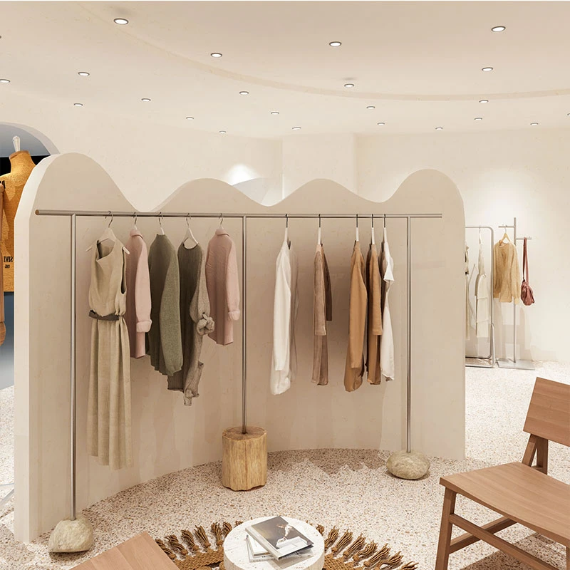 服装店铺展示架落地式衣服架子简约不锈钢货架女装店韩版挂衣架男