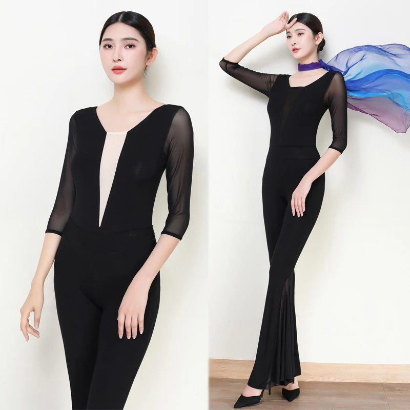 网红形体服女高端莫代尔气质仙气专业导师仪态走秀服装舞蹈练功服