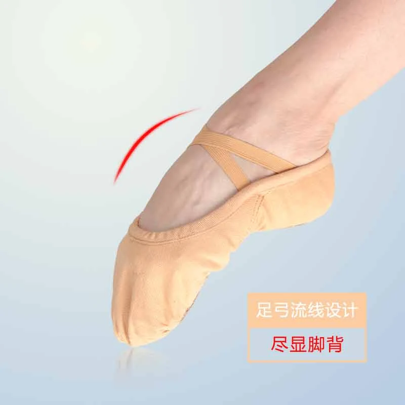 柏屋舞蹈鞋女童夏软底专业练功鞋成人专用猫爪形体鞋08B5B003