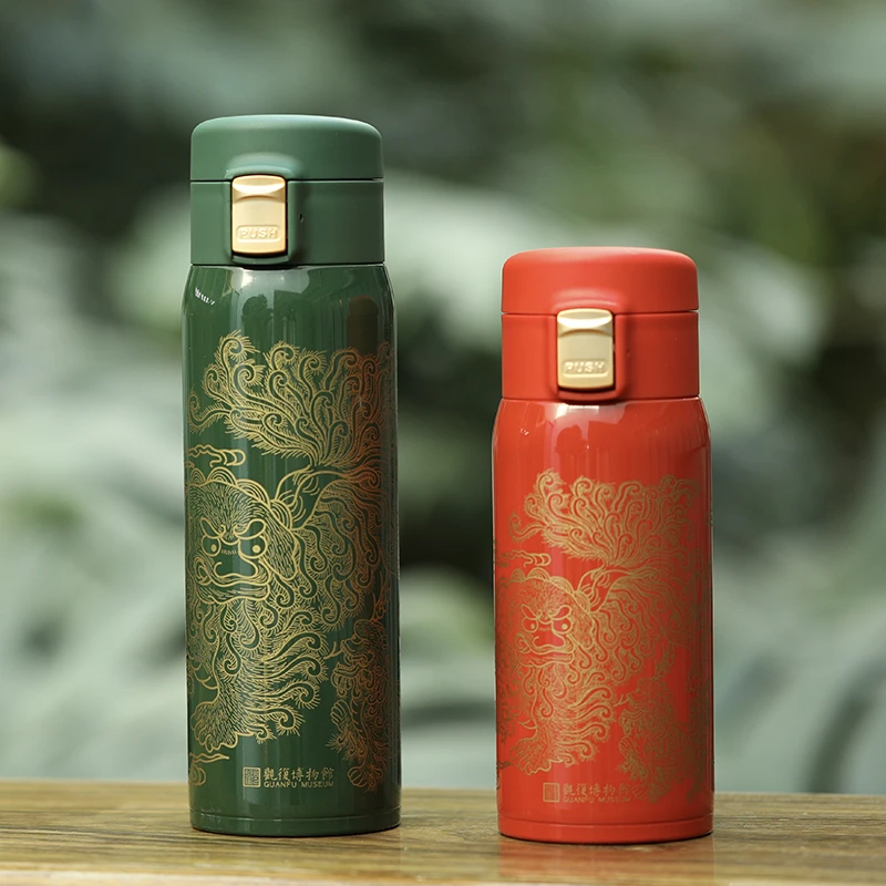 观复博物馆“太狮少狮”世代福禄保温杯 大容量创意潮流礼盒高档