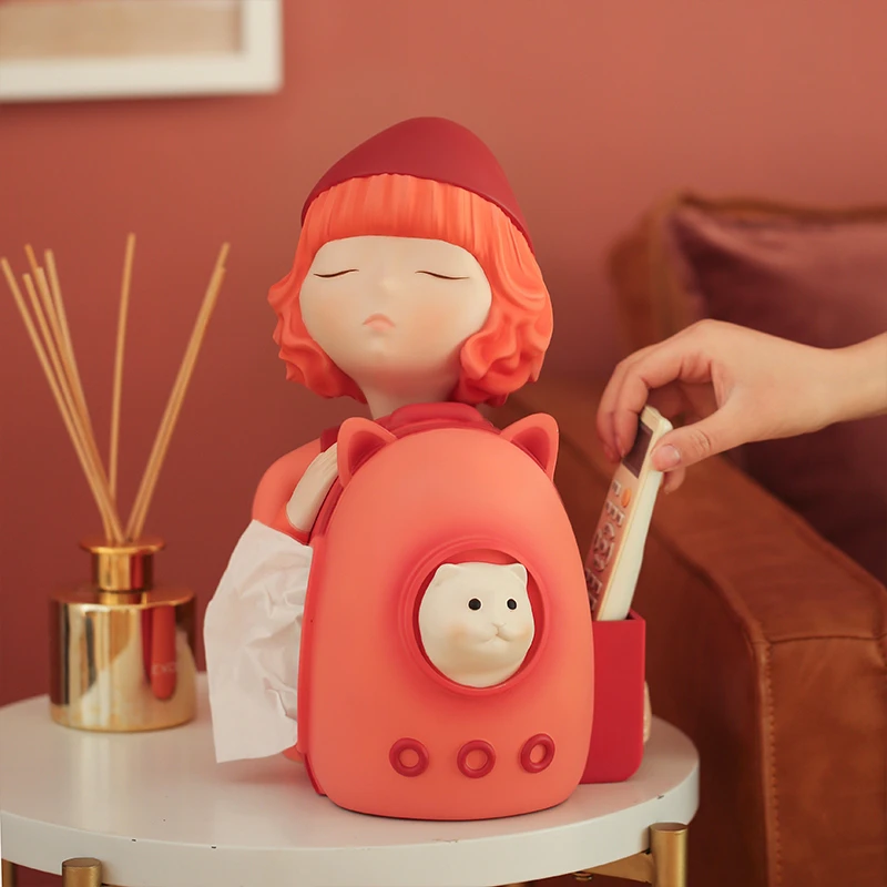 精灵轻奢客厅纸巾盒摆件茶几遥控器收纳盒家用餐巾创意餐桌抽纸盒