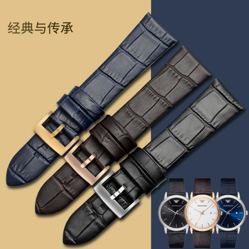 腕匠手表配件腕表表带适配阿玛尼头层小牛皮表带经典多色款式