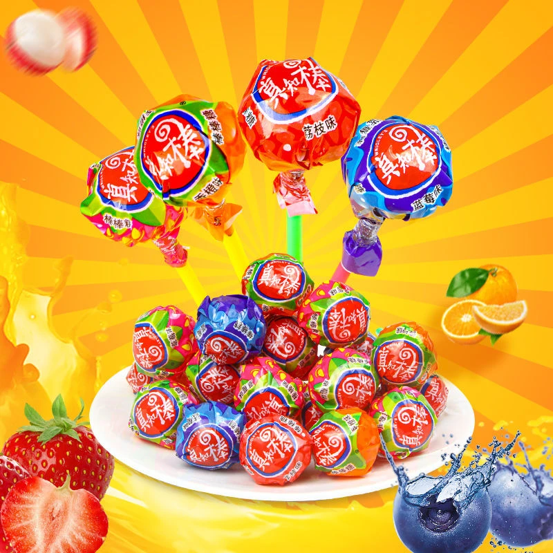真知棒棒棒糖水果味糖果缤纷多口味量大又实惠香甜好吃童趣圣诞