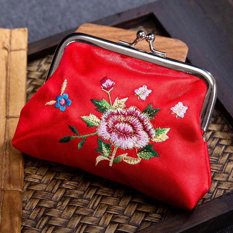 中国风刺绣女士零钱包特色手工艺品绣花小荷包出国送老外小礼品