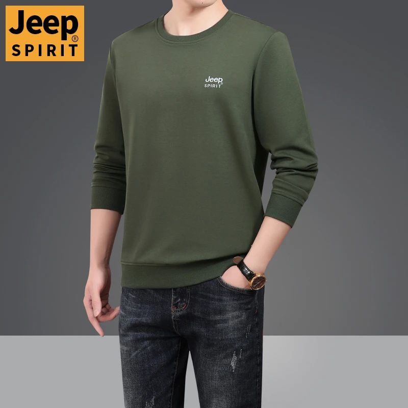 JEEPSPIRIT1941ESTD春款长袖T恤男运动休闲宽松圆领套头打底卫衣