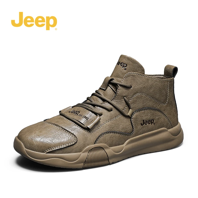 JEEP/吉普男鞋新款皮面软底中帮时尚休闲鞋工装鞋潮鞋鞋子