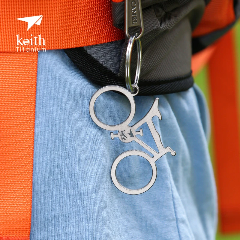 KEITH铠斯钛户外多功能登山扣快挂 钥匙扣 钛合金材质挂扣开瓶器