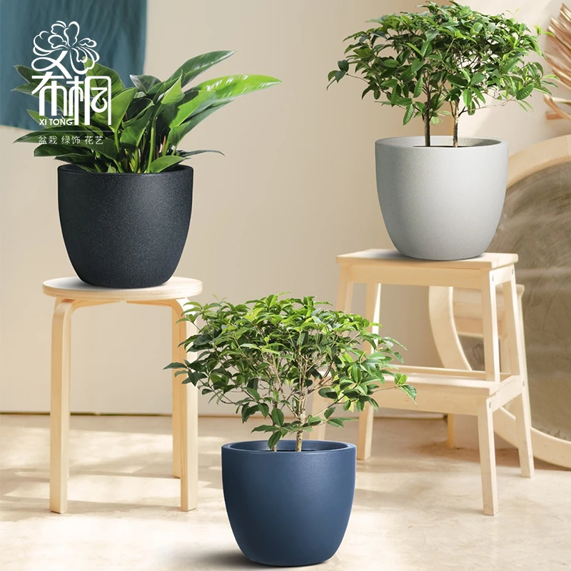 【轻奢花盆】落地滚塑加厚植物种植大口径花盆龙鳞春雨也铁门