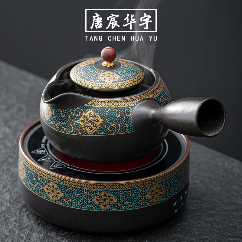 侧把煮茶壶煮茶器烧茶壶电陶炉电热养生家用陶瓷办公耐热玻璃日式