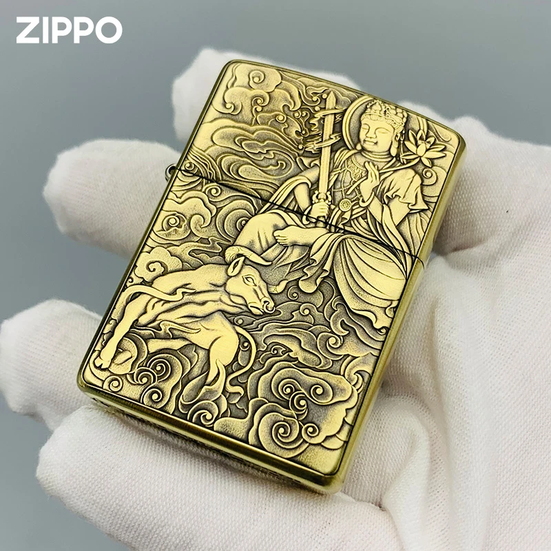 zippo打火机正品千语虚空藏菩萨浮雕盔甲十二生肖集合DY9912DK