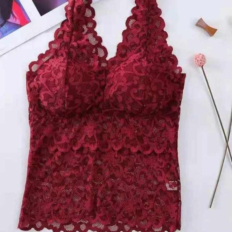 蕾丝网坎时尚百搭性感吊带薄款可打底 美背背心颜色 尺码 大小码