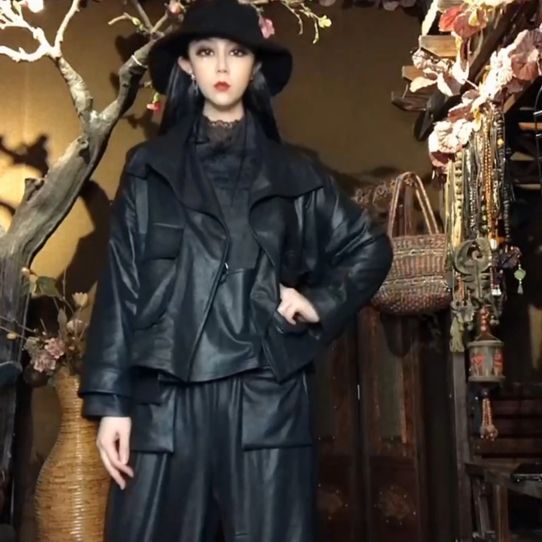 原创休闲减龄显瘦3件套{上衣+打底衫+裤子}时尚气质秋冬