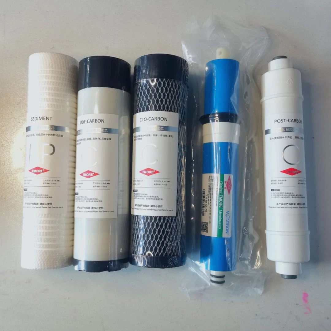 TMORE/特萌纯水机反渗透净水器75加仑400加仑10寸通用5级滤芯套装