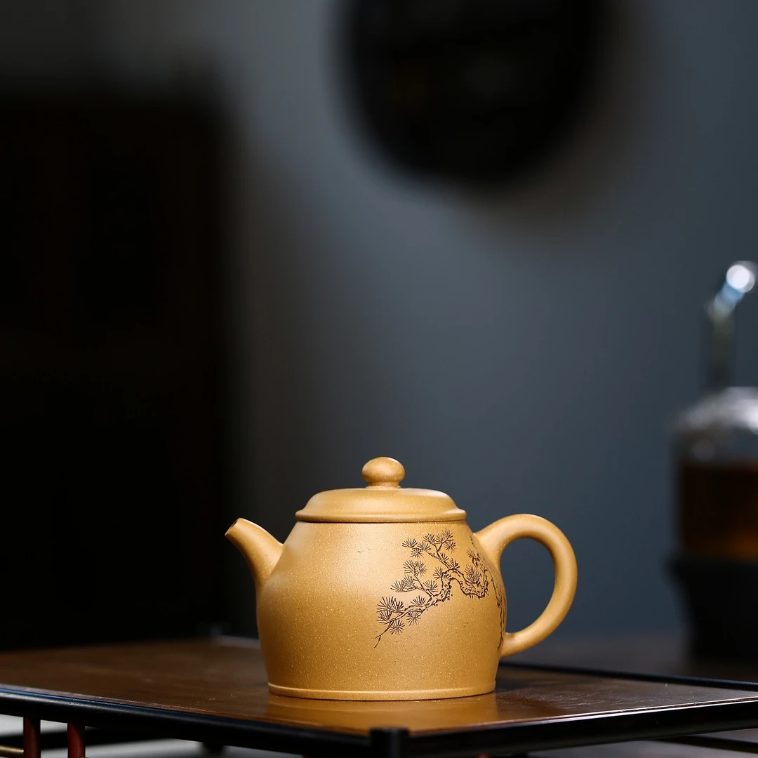 （掌柜家自做）宜兴紫砂壶茶壶潘壶黄金段泥210毫升左右清库存