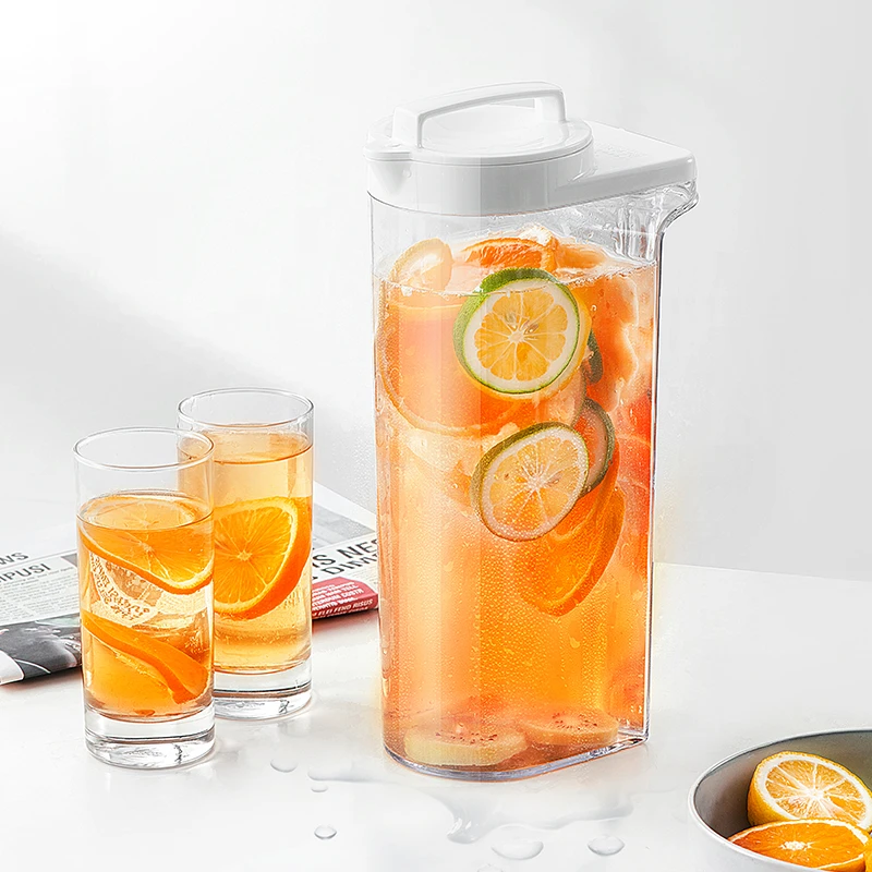日本ASVEL日式冷水壶家用耐高温凉水杯透明果汁壶柠檬冷泡壶冰箱