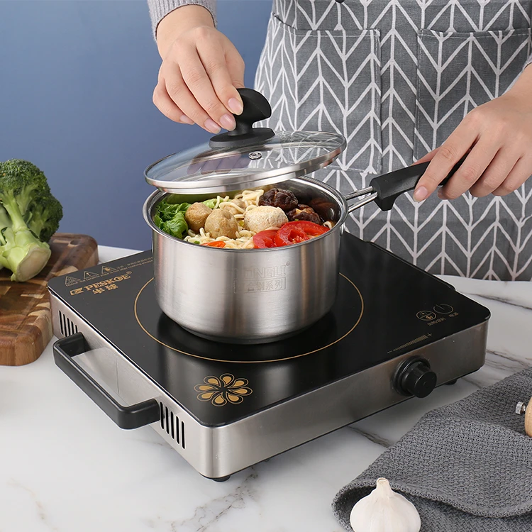 宏利复合不锈钢奶锅煮家用小泡面锅加厚无涂层热奶方便小奶锅耐用