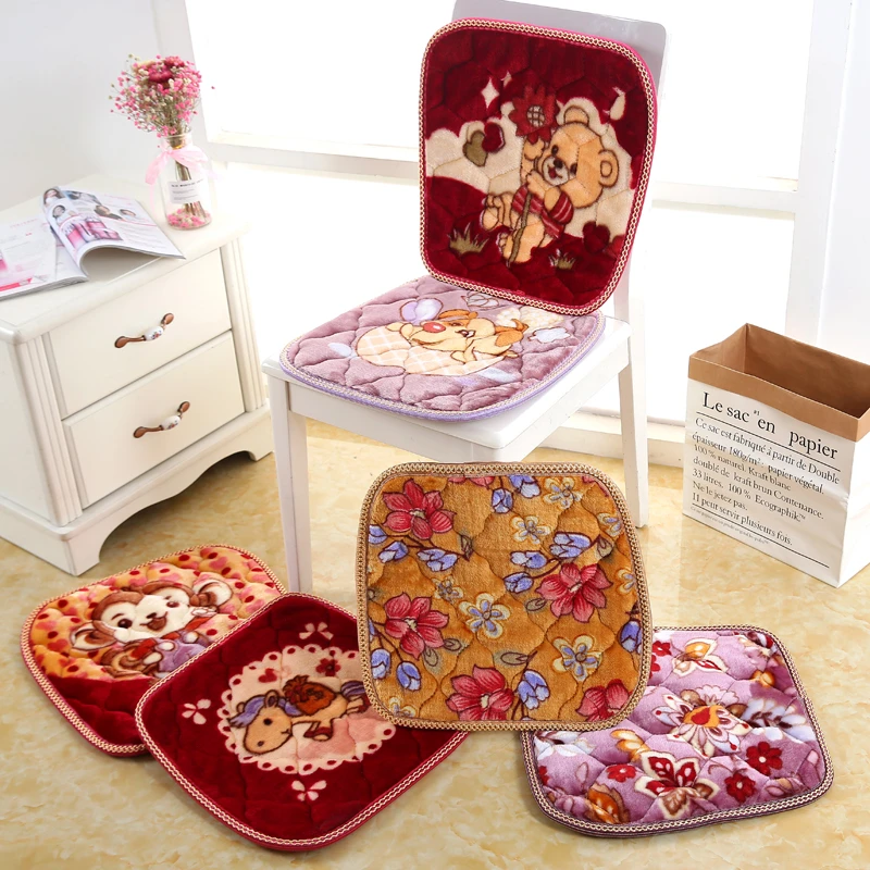 斜月三星2条冬季加厚保暖椅子座垫沙发垫坐垫凳子餐椅垫家用防滑