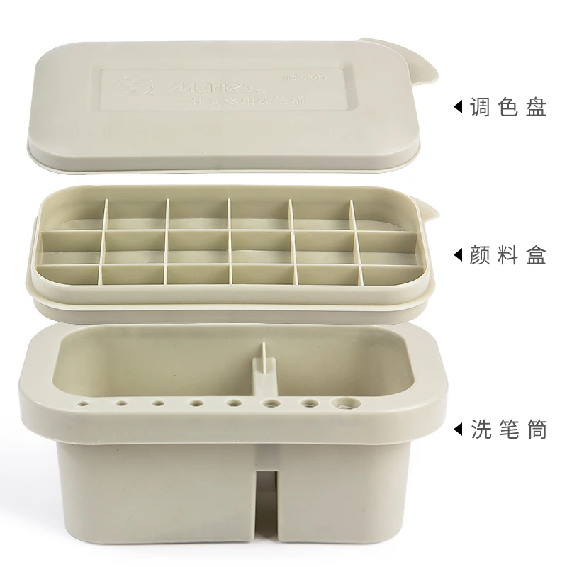 马利牌三件套装多功能便携洗笔桶美术生专用水粉洗笔筒颜料涮笔筒
