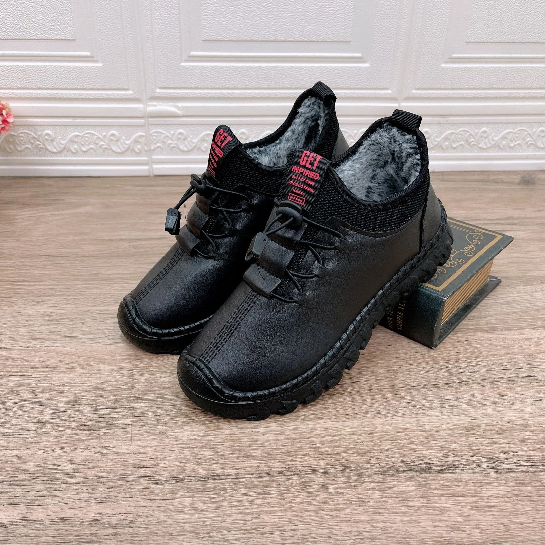 棉鞋女冬加绒保暖软底休闲运动鞋女秋季中老年平底防滑健步妈妈鞋