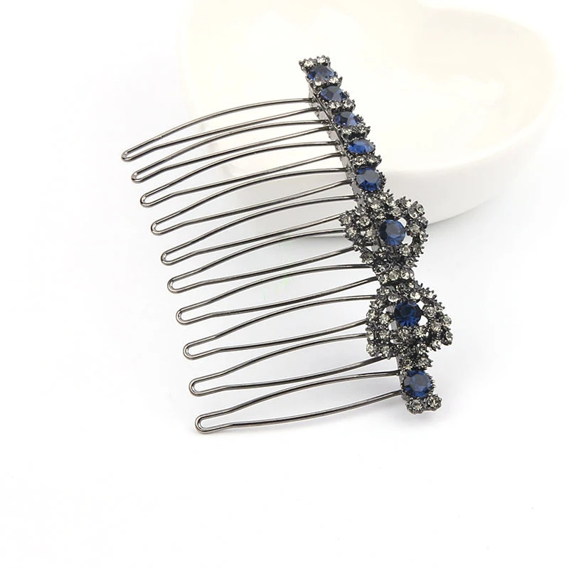 蝴蝶结发梳水钻发插梳发饰短发刘海梳头饰镶钻发夹发叉发卡