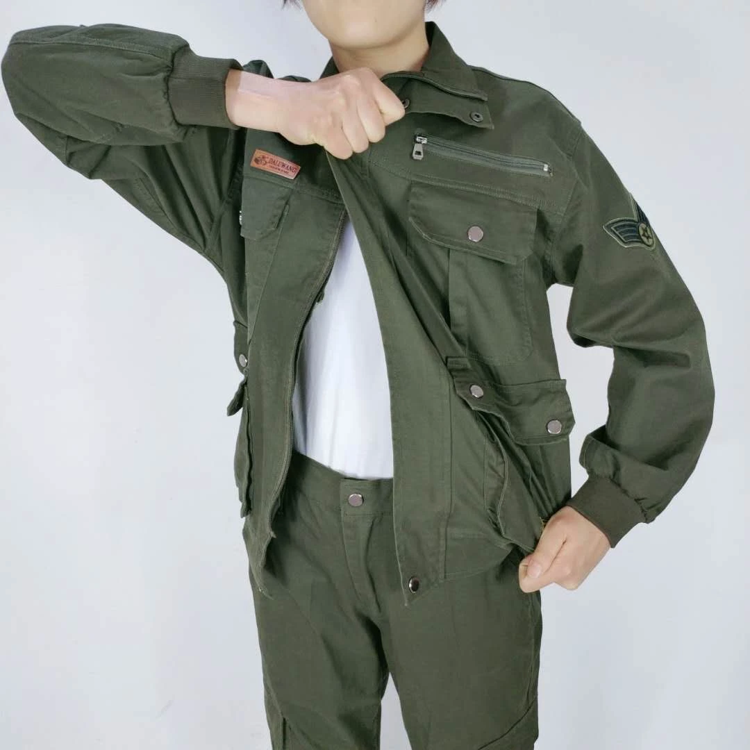 陆626春秋款弹力工作服套装男女同款耐磨迷彩拉链耐脏