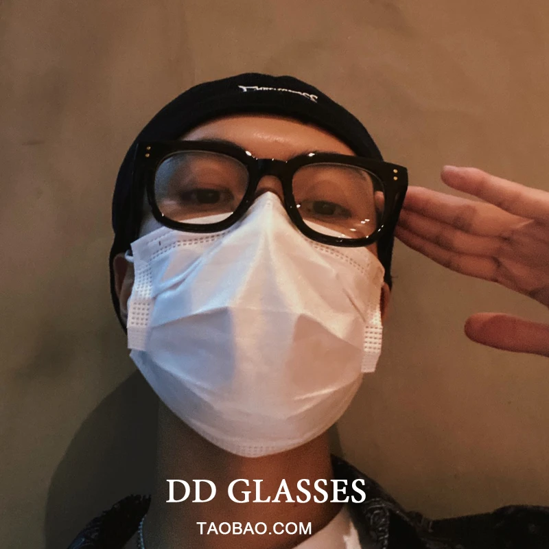 V眼镜复古黑框韩国潮牌经典男士防蓝光近视有度数眼镜框女方圆脸