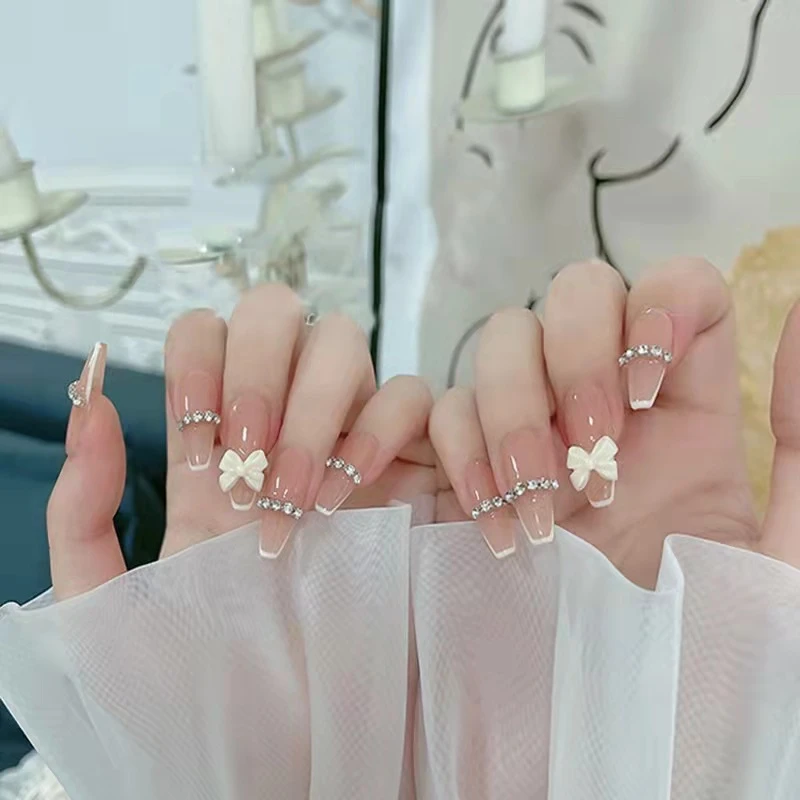 【长款】法式仙女显白款成品穿戴美甲贴片可拆卸26