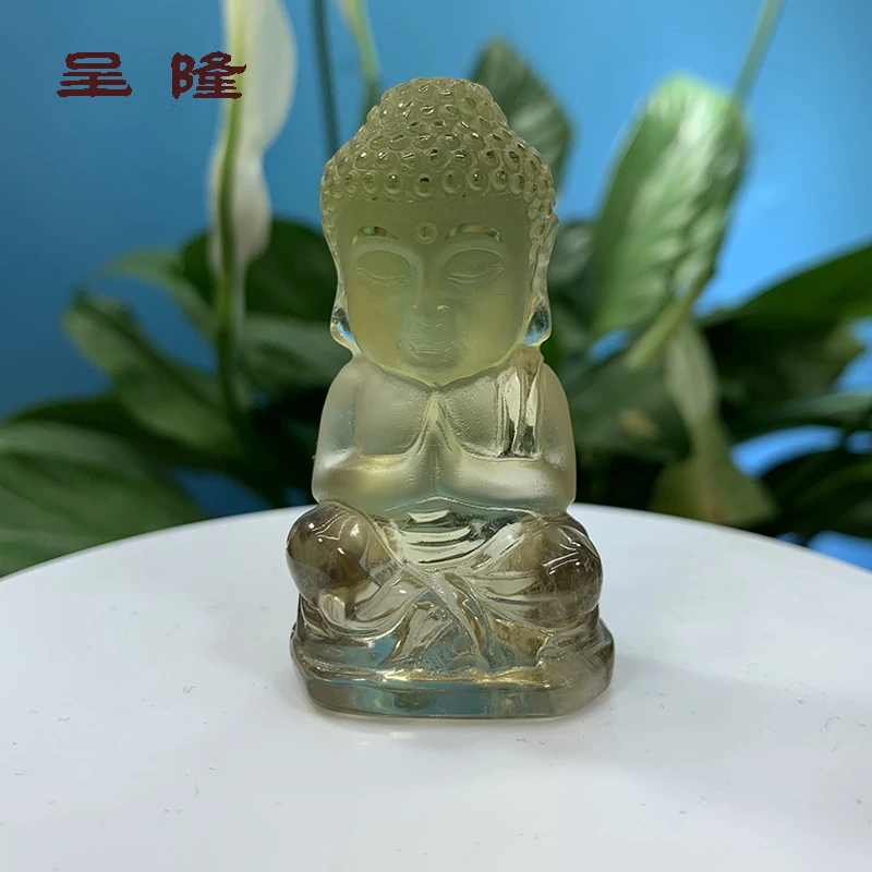 呈隆呈隆天然黄水晶宝宝佛摆件茶桌摆件修养生息坚定信念