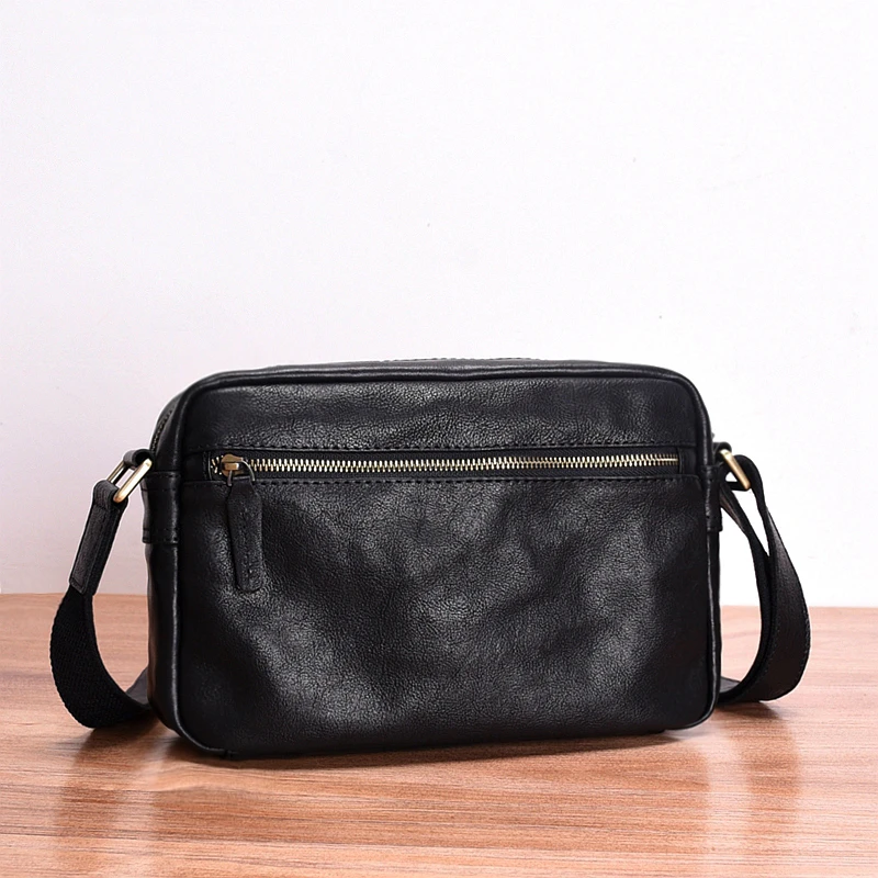 男士男款单肩包真皮斜挎包横款软皮皮包挎包日系休闲男包潮流