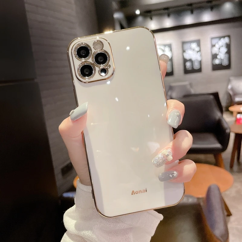 适用于苹果16/15/14promax手机壳全包防摔直边电镀金边男女款网红