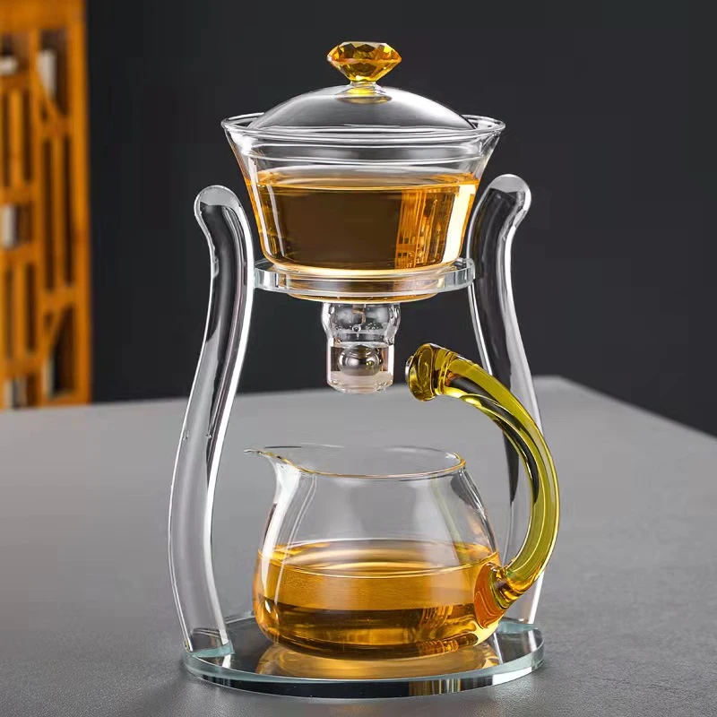 耐热玻璃磁吸茶具套装家用透明泡茶器网红自动茶具懒人茶具泡茶器