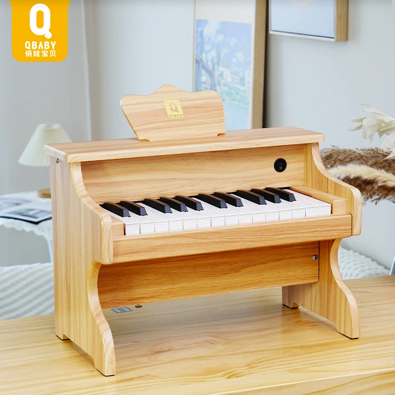 俏娃儿童钢琴电子琴玩具可弹奏宝宝女孩初学者男木质家用婴儿1岁2