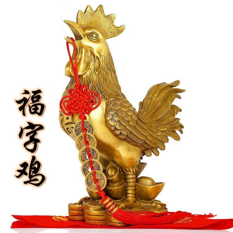 【缘】公鸡摆件鸡金色鸡家居工艺装饰品