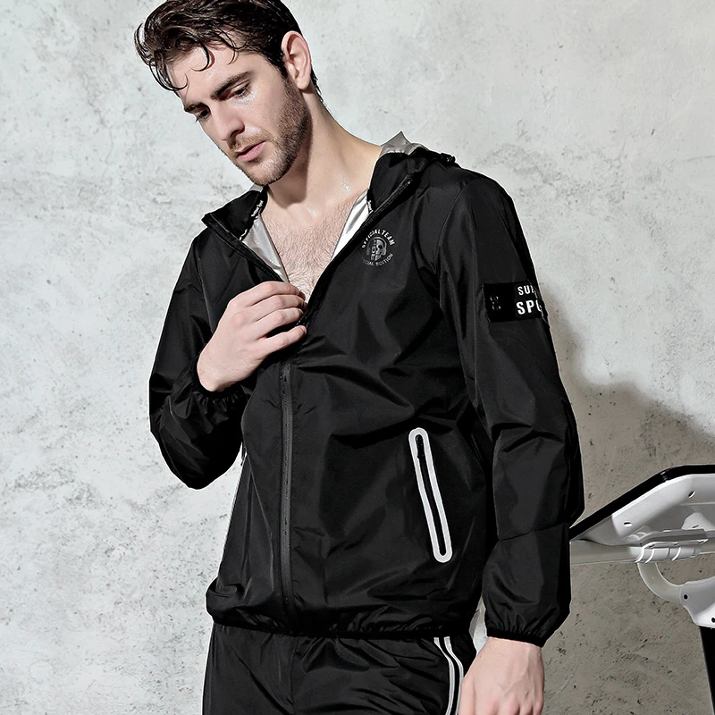 CASAIDENG暴汗服男套装降体服加肥大码运动跑步发汗健身房爆汗服