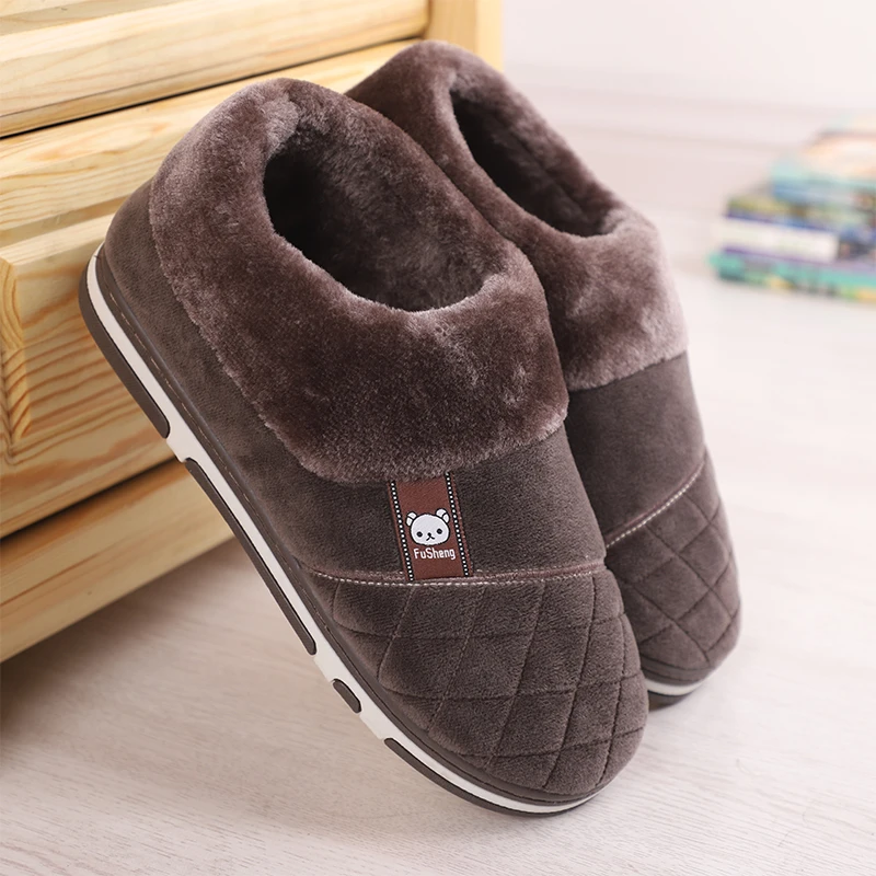 全包跟棉拖鞋男士加大号冬48加厚加肥保暖鞋46家居防滑47厚底棉鞋
