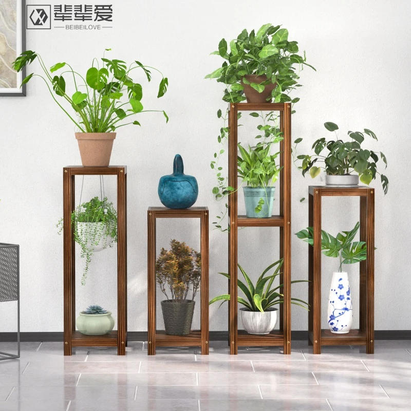简易实木质室内花架子阳台多层落地绿萝植物架客厅组合花盆爬简约