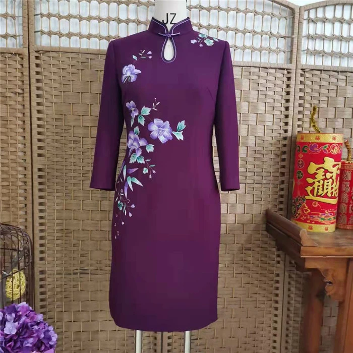 格格品牌  气质修身绣花短旗袍 G93CG020035