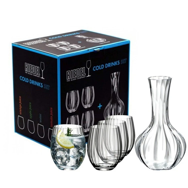 【5件套】奥地利进口RIEDEL醴铎棱镜水晶红酒杯醒酒器套装