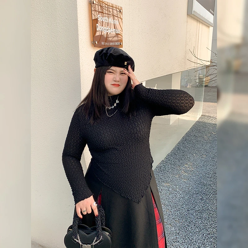 弹力泡泡倒三角打底针织衫XS0028