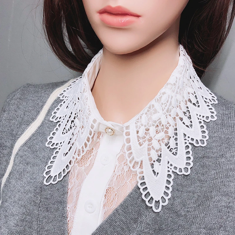 白色蕾丝假领子女衬衫领装饰秋冬搭配毛衣卫衣配饰韩版百搭假领