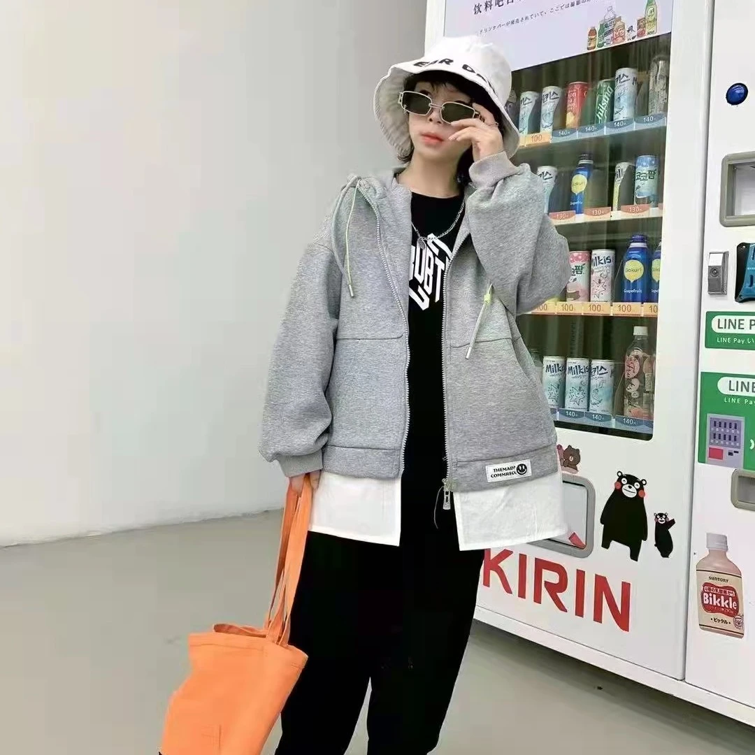 儿童春秋款韩版连帽外套贴标假两件外套 C606 舅舅严选童装