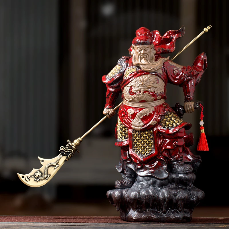 王顺武财神关公像摆件关二爷忠义之士武关公像客厅家居装饰摆件