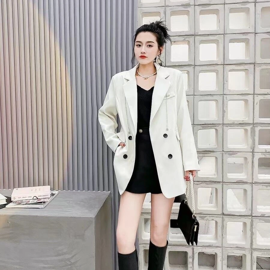 2024春季新款韩版小西装常规款外套女宽松休闲显瘦西服