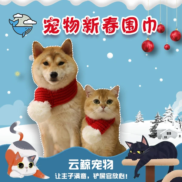 宠物新春围巾猫狗围脖大狗围脖大红围脖