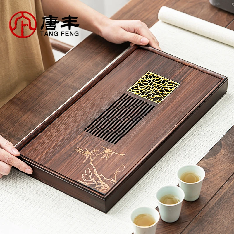 唐丰唐丰茶盘家用简易专用小茶海储水式竹制茶托新中式茶台干泡台