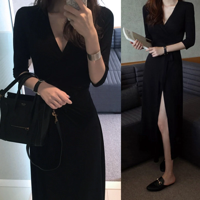 嫣源漫   【粉丝专享特价】时尚连衣裙办公职场气质黑显瘦端庄大气